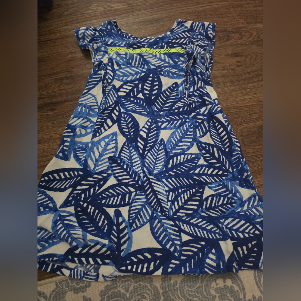 Cat & Jack White and Blue Tropical Print Dress